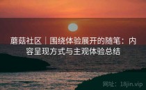 蘑菇社区｜围绕体验展开的随笔：内容呈现方式与主观体验总结