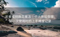 天美蜜桃麻花果冻｜个人体验整理：第一次使用时的上手难度记录