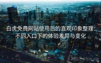 白虎免费网站使用后的直观印象整理：不同入口下的体验差异与变化