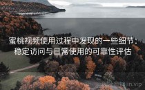 蜜桃视频使用过程中发现的一些细节：稳定访问与日常使用的可靠性评估