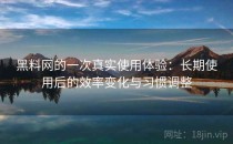 黑料网的一次真实使用体验：长期使用后的效率变化与习惯调整