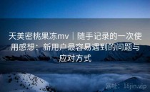 天美密桃果冻mv｜随手记录的一次使用感想：新用户最容易遇到的问题与应对方式