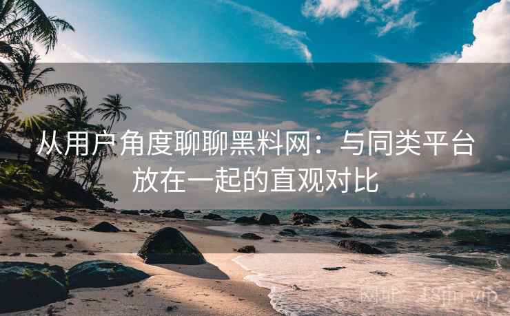 从用户角度聊聊黑料网：与同类平台放在一起的直观对比  第1张