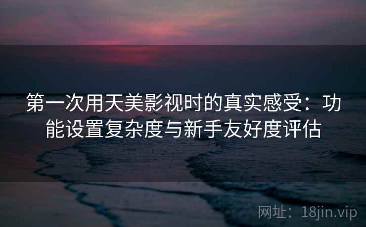 第一次用天美影视时的真实感受：功能设置复杂度与新手友好度评估  第1张