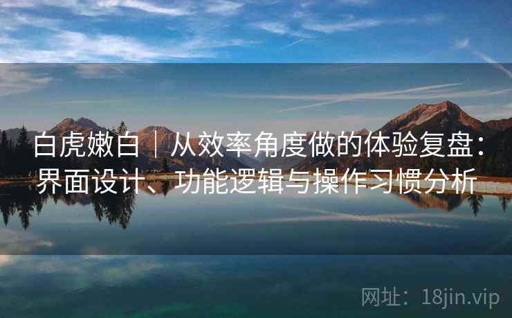 白虎嫩白|从效率角度做的体验复盘:界面设计、功能逻辑与操作习惯分析 第2张 白虎嫩白|从效率角度做的体验复盘:界面设计、功能逻辑与操作习惯分析 第2张