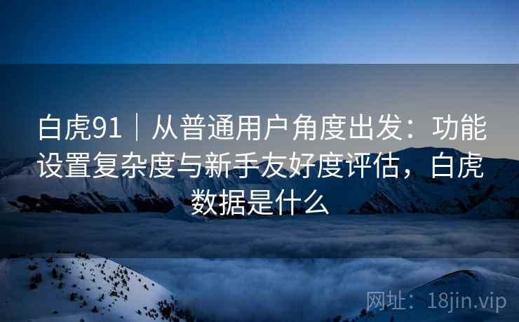白虎91|从普通用户角度出发:功能设置复杂度与新手友好度评估,白虎数据是什么 第1张 白虎91|从普通用户角度出发:功能设置复杂度与新手友好度评估,白虎数据是什么 第1张