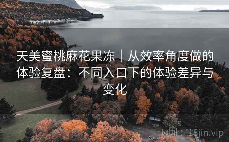 天美蜜桃麻花果冻|从效率角度做的体验复盘:不同入口下的体验差异与变化 第1张 天美蜜桃麻花果冻|从效率角度做的体验复盘:不同入口下的体验差异与变化 第1张