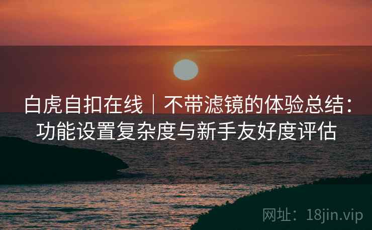 白虎自扣在线|不带滤镜的体验总结:功能设置复杂度与新手友好度评估 第2张 白虎自扣在线|不带滤镜的体验总结:功能设置复杂度与新手友好度评估 第2张