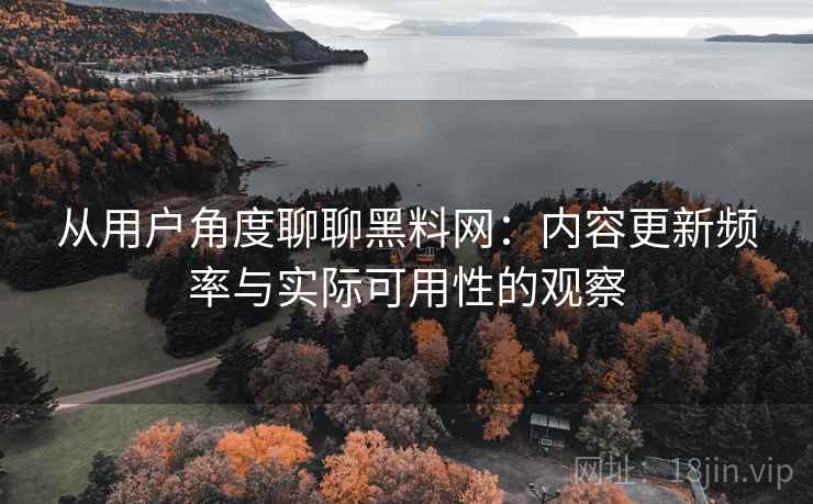 从用户角度聊聊黑料网:内容更新频率与实际可用性的观察 第2张 从用户角度聊聊黑料网:内容更新频率与实际可用性的观察 第2张