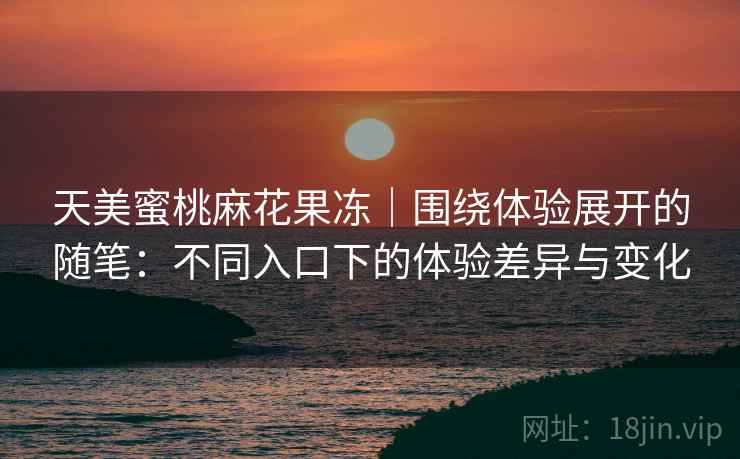 天美蜜桃麻花果冻｜围绕体验展开的随笔：不同入口下的体验差异与变化  第2张