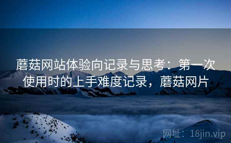 蘑菇网站体验向记录与思考:第一次使用时的上手难度记录,蘑菇网片 第1张 蘑菇网站体验向记录与思考:第一次使用时的上手难度记录,蘑菇网片 第1张